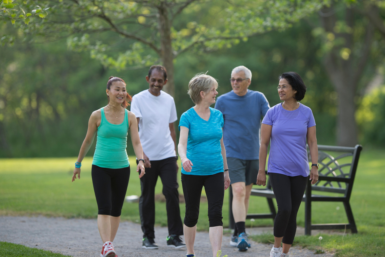 Seniors Walking Together at the Park